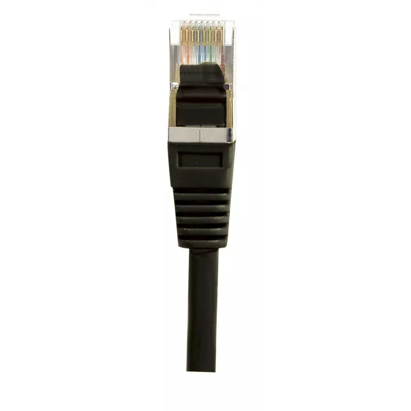 EXERTIS CONNECT Cat.6 S/FTP PiMF komutacinis kabelis, juodas, 0,7 m, plonas su apsauga nuo užkabinimo 856843