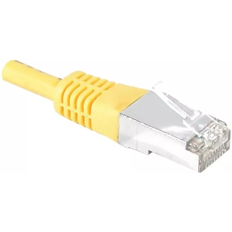 EXERTIS CONNECT Cat.6 S/FTP PiMF komutacinis kabelis, geltonas, 0,3m, plonas snagless apsauga 856822