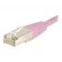 Exertis Connect 854479 Cat.6 S/FTP PiMF komutacinis kabelis, 0,7 m, rožinis, su plonu apsauginiu lankstymo elementu