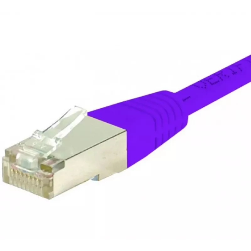 EXERTIS CONNECT S/FTP Cat.6 komutacinis kabelis, PiMF, violetinės spalvos, 1,5 m, plonas su apsauga nuo užkabinimo 854455