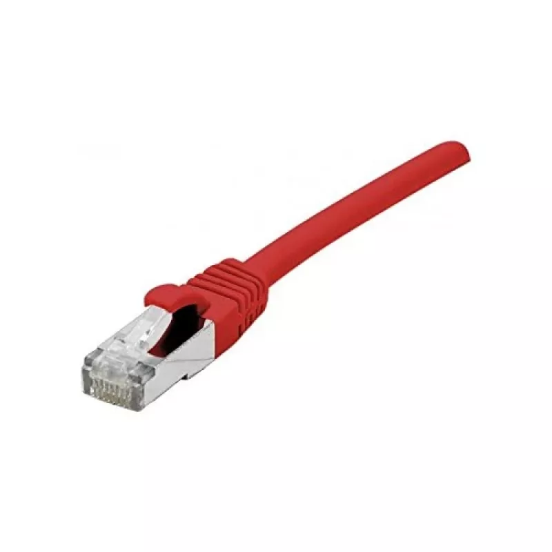 EXERTIS CONNECT Cat 6A S/FTP komutacinis kabelis, raudonas, 0,3 m, plonu apsauginiu dangteliu 858466