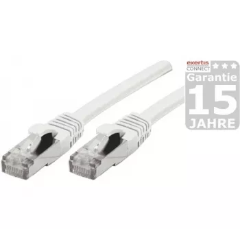 EXERTIS CONNECT Cat 6A S/FTP komutacinis kabelis, baltas, 3,0 m, Slim Bend Protection 858503