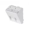 EXERTIS CONNECT montavimo plokštelė 45x45mm 2 Keystone moduliams, 30°, signalinė balta RAL 9003 911711
