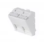 EXERTIS CONNECT montavimo plokštelė 45x45mm 2 Keystone moduliams, 30°, signalinė balta RAL 9003 911711