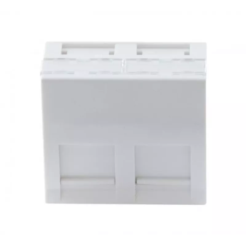 EXERTIS CONNECT montavimo plokštelė 45x45mm 2 Keystone moduliams, 30°, signalinė balta RAL 9003 911711