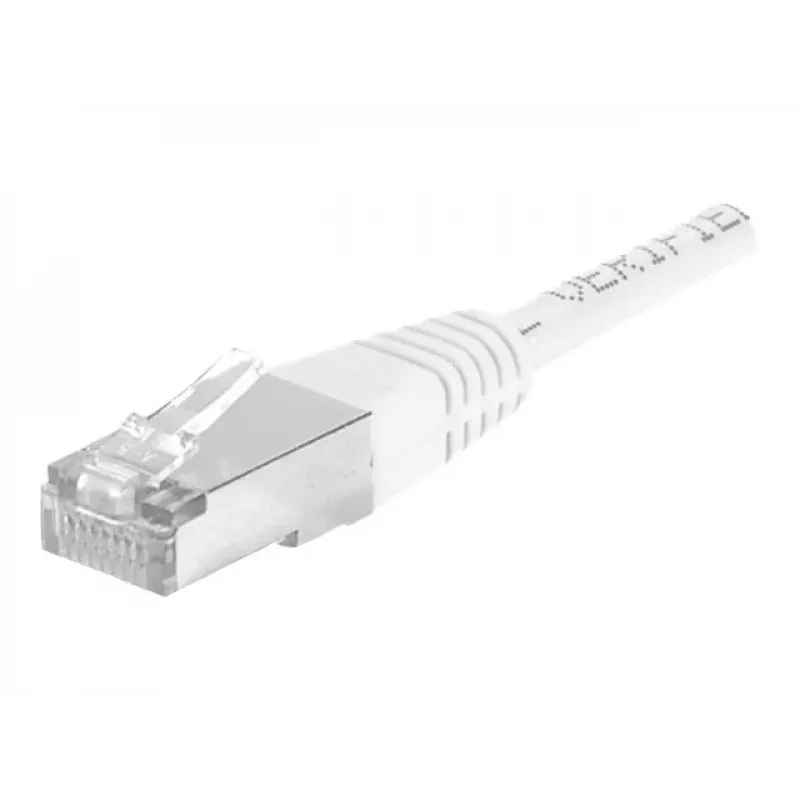 EXERTIS CONNECT Cat.6a F/UTP komutacinis kabelis, 0,5 m, baltas, 10 Gbps, RJ45, be užkabinimo