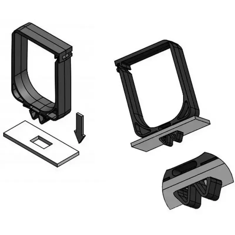 IT-BUDGET kabelių tvarkymo laikiklis, plastikinis - HxW 60 x 40 mm - spragtelėjimo tvirtinimas 19 inch lygyje - juodas (01900651010)