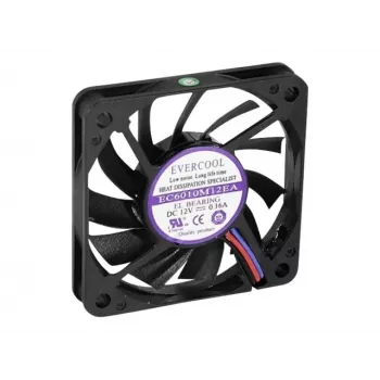 Exertis Connect Evercool 60 mm korpuso ventiliatorius - ilgaamžis, tepamas įvorės guolis, 3 kontaktų DC, juodas 910179