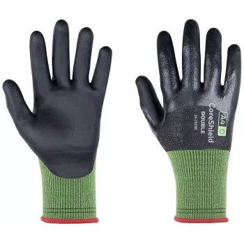 Honeywell CoreShield Double 24-7D28B/10 nuo įpjovimų apsaugančios pirštinės, 10 dydis (XL), pilkos/juodos, dvigubai padengtos nitrilu, 1 pora