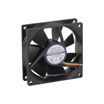 Exertis Connect Evercool 80 mm korpuso ventiliatorius - Sleeve guolis, 2000 RPM, 26.5 CFM, juodas 910184