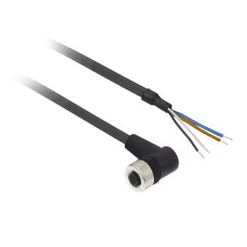 TMSS GERMANY Telemechanique Sensors M12 moteriška 4 kontaktų tiesi PUR kabelis, 10 m, juodas, IP67 XZCP1241L10