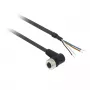 TMSS GERMANY Telemechanique Sensors M12 moteriška 4 kontaktų tiesi PUR kabelis, 10 m, juodas, IP67 XZCP1241L10