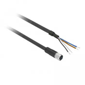 TMSS GERMANY Telemechanique Sensors M12 tiesus moteriškas PUR kabelis 5 m 4 kontaktų XZCP1141L5