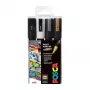 Uni-Ball Faber-Castell POSCA PC-5M Metallic akriliniai dažų markeriai, rinkinys, 4 spalvos, vidutinis apvalus antgalis 1,8-2,5 mm 182544