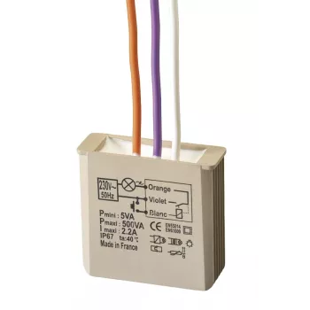 GROTHE Impulsinė relė įleidžiamo montavimo 230V AC 3-500W su mygtuku MTR500E 5454050