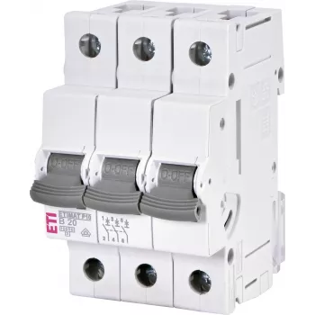 ETI ETIMAT P10 3 polių automatinis grandinės pertraukiklis B20 20A 10kA 415V 50/60Hz