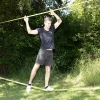 SCHILDKRÖT Slackline rinkinys 15 m geltonas, 50 mm pločio su reketiniu įtempikliu - pusiausvyros treniravimo komplektas 970701