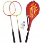 SCHILDKROT badmintono rinkinys 2 žaidėjams, raudonas/geltonas, grūdinto plieno raketės, mėgėjų lygio, 970902