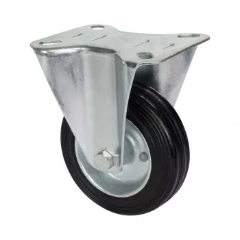 Wagner design yourself Fiksuotas ratukas RO 8104, 100 mm ratas, sidabrinis korpusas, juodas PP ratas, 100 kg apkrova 4810401