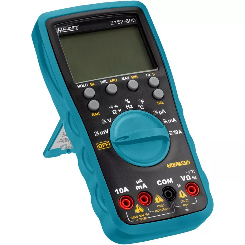 HAZET 2152-600 skaitmeninis rankinis multimetras CAT III 600 V, 2000 rodmenų