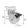 Wagner design yourself ECO RO 3277 dvigubų ratukų pasukamas ratukas 32 mm baltas/pilkas (3327701)