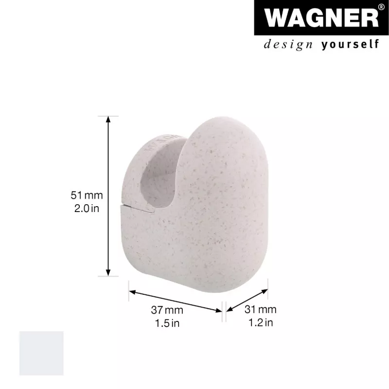 Wagner design yourself PILL sieninis kabliukas, pilkas, 1 kabliukas, tvirtinamas varžtais, plastikinis 17041321