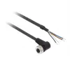 TMSS GERMANY Telemechanique Sensors M12 moteriškas tiesus 4 kontaktų PUR kabelis, 2 m, juodas XZCP1241L2