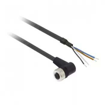 TMSS GERMANY Telemechanique Sensors M12 moteriškas tiesus 4 kontaktų PUR kabelis, 2 m, juodas XZCP1241L2