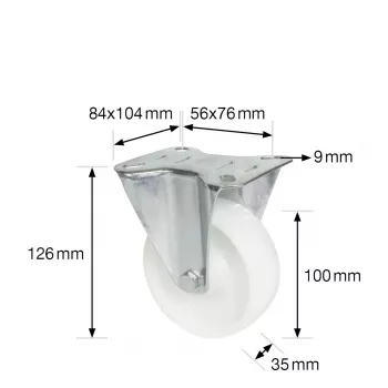 Wagner design yourself Transportgeraete-Bockrolle RO 8500 silber (4850001) fiksuotas ratukas 80 mm 100 kg