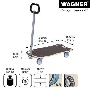 Wagner design yourself STAR CARRIER ištraukiama platforminė vežimėlis MM 1187 rudos spalvos 300 kg 20118701