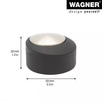 Wagner Design Yourself EH 5181 grindų durų stabdiklis, cinko lydinio su guminiu amortizatoriumi, matinis nikelis, 50 mm 15518111