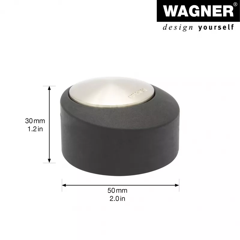 Wagner Design Yourself EH 5181 grindų durų stabdiklis, cinko lydinio su guminiu amortizatoriumi, matinis nikelis, 50 mm 15518111