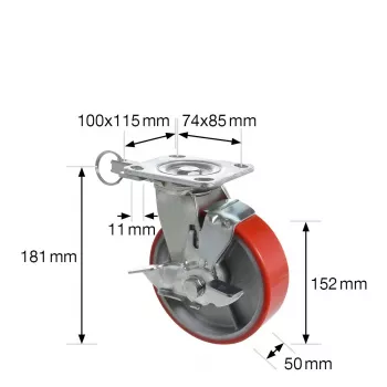 Wagner design yourself sunkiasvoris sukamas ratukas RO 0115 raudonas 100 mm 150 kg 4011501