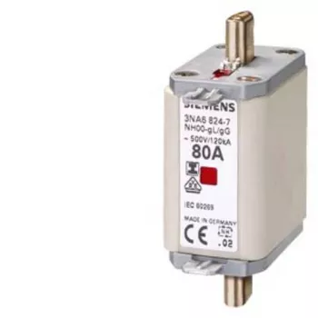 Siemens SENTRON NH saugiklis, dydis NH00, gG, 100 A, 500 V AC / 250 V DC, peilio kontaktai 3NA68307