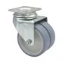 Wagner design yourself ECO RO 1577 pilkas dvigubas pasukamasis ratukas, 50 mm ratas, 50 kg apkrova, plokštelinis tvirtinimas 3157701