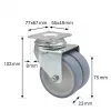 Wagner design yourself ECO RO 1577 pilkas dvigubas pasukamasis ratukas, 50 mm ratas, 50 kg apkrova, plokštelinis tvirtinimas 3157701