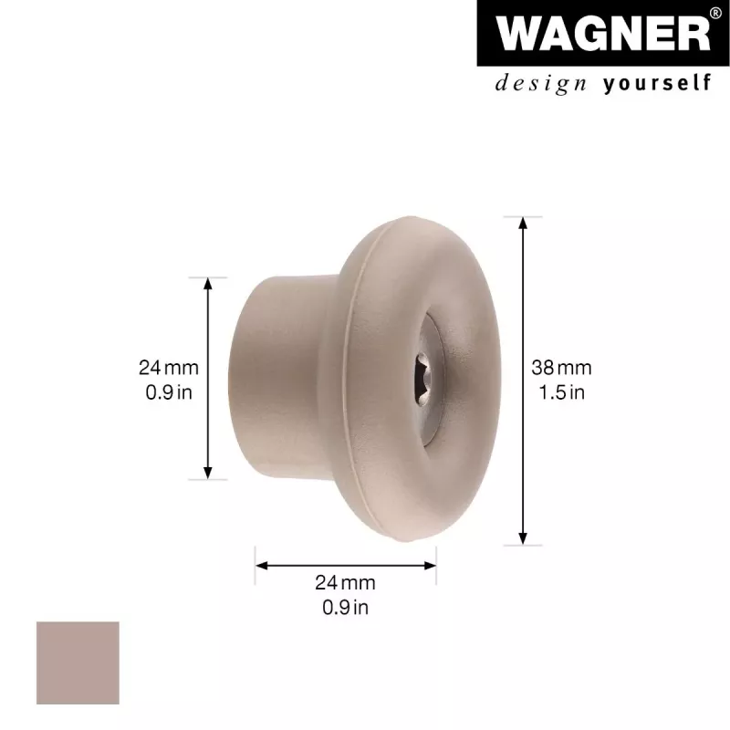 Wagner design yourself DOT drabužių kablys, taupe spalvos, 1 kablys, cinko lydinio, montuojamas varžtais 17022121