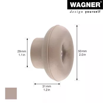 Wagner design yourself DOT GH 0222 drabužių kabykla, 1 kablys, taupe spalvos, 40 mm, plastikinė 17022221