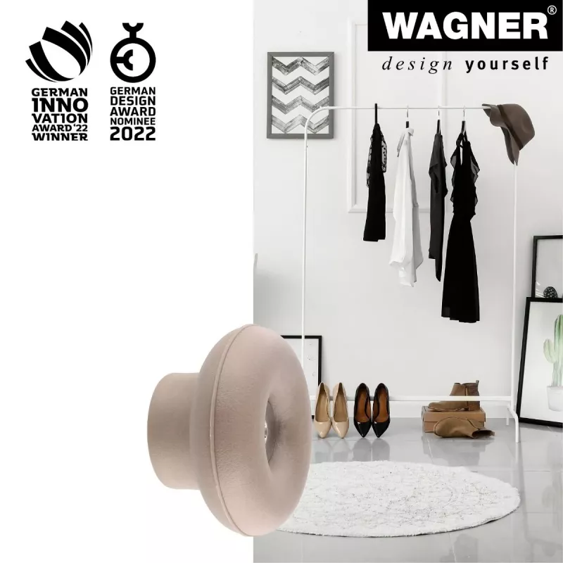Wagner design yourself DOT GH 0222 drabužių kabykla, 1 kablys, taupe spalvos, 40 mm, plastikinė 17022221
