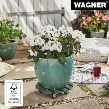 WAGNER design yourself augalų vežimėlis GH0528, plastikinis, Ø 29 cm, tamsiai žalias, apvalus, 1 vnt. 20052801