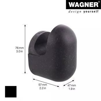Wagner design yourself PILL drabužių kabykla, 1 kablys, juoda, aliuminis, sieninė, 40 mm 17040221