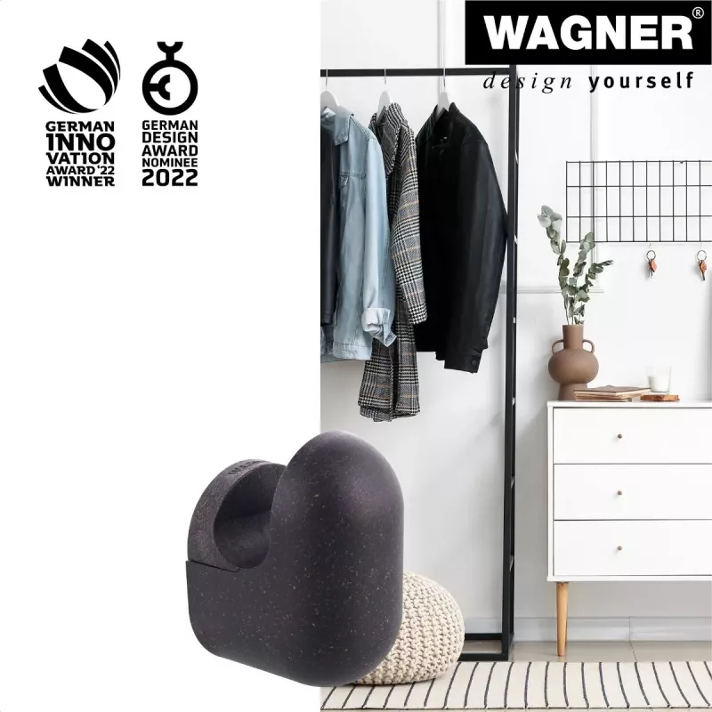 Wagner design yourself PILL drabužių kabykla, 1 kablys, juoda, aliuminis, sieninė, 40 mm 17040221