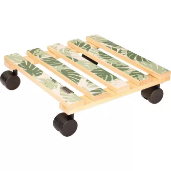 WAGNER design yourself augalų vežimėlis GH0645 kvadratinis medžio motyvas 29 x 8 cm, natūralaus beržo fanera, 4 pasukami ratukai, 100 kg apkrova 20064501