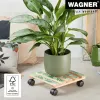 WAGNER design yourself augalų vežimėlis GH0645 kvadratinis medžio motyvas 29 x 8 cm, natūralaus beržo fanera, 4 pasukami ratukai, 100 kg apkrova 20064501