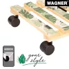 WAGNER design yourself augalų vežimėlis GH0645 kvadratinis medžio motyvas 29 x 8 cm, natūralaus beržo fanera, 4 pasukami ratukai, 100 kg apkrova 20064501