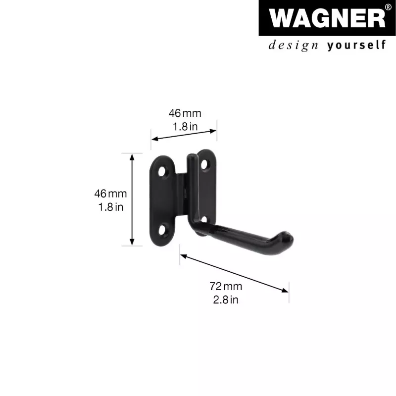 Wagner design yourself sieninis laikiklis WH 2091 juodas (15209101)