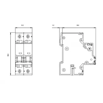 Siemens 5SY45066 5SY4506-6 automatinis jungiklis 6 A 4 polių C 230/400 V 6 kA