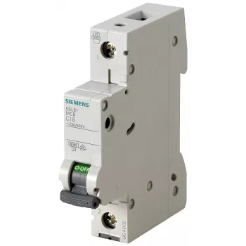 Siemens 5SL61026 SENTRON 5SL automatinis jungiklis, 1 poliaus, 2 A, C charakteristikos, 6 kA pertraukimo geba, 230/400 V AC, DIN bėgio montavimas, 1 modulio plotis