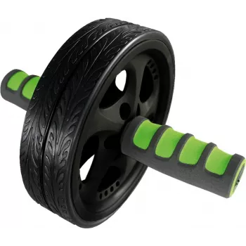 SCHILDKROT AB Roller / pilvo treniruoklis, juodas/žalias, dvigubas ratukas, 185 mm skersmens, 45 mm pločio 960045