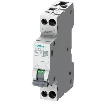 SIEMENS SENTRON 5SL6 miniatiūrinis automatinis jungiklis 230V 6kA 1P+N B13 (5SL6013-6)